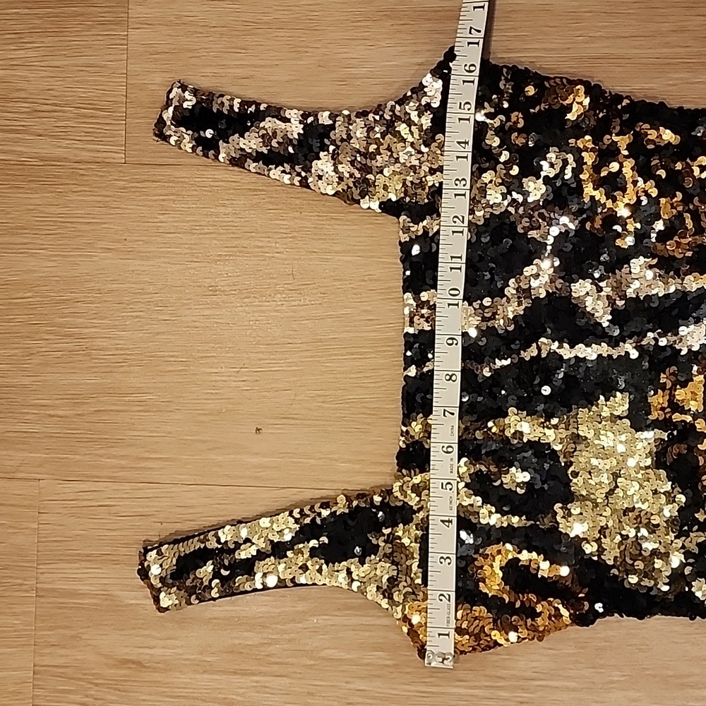 Sequin Black and Gold Dress - Picture 4 of 15